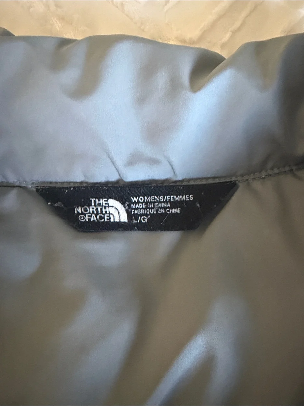 The North Face Women's Light Grey Quilted Puffer Jacket